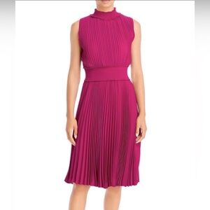 Nannette Lepore Elegant Fuchsia Pleated Dress 4